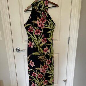 Tropical floral resort dress
